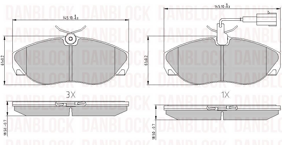 Kit de plaquettes de frein, frein à disque DANBLOCK DB 510812