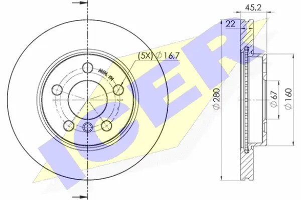 Disque de frein ICER 78BD0039-2