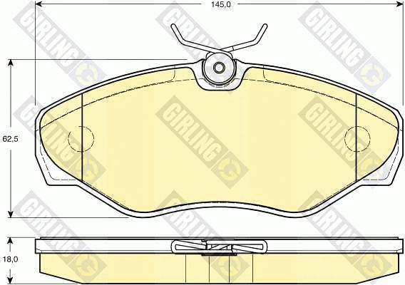 Kit de plaquettes de frein, frein à disque GIRLING 6114781