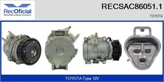 Compresseur, climatisation RECOFICIAL RECSAC86051.1