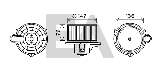 Moteur électrique, pulseur d'air habitacle EACLIMA 42A36012
