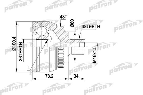 Jeu de joints, arbre de transmission PATRON PCV1444