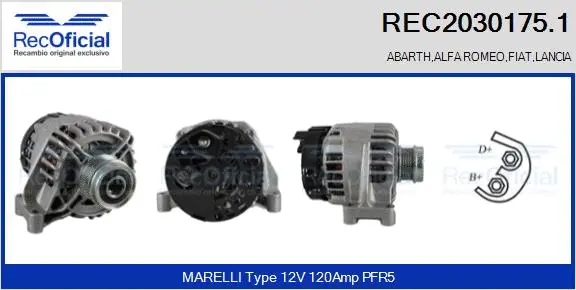 Alternateur RECOFICIAL REC2030175.1