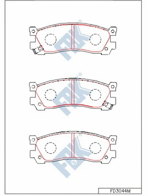 Kit de plaquettes de frein, frein à disque FBK FD3044M
