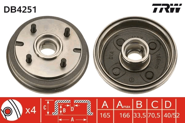 Tambour de frein TRW DB4251
