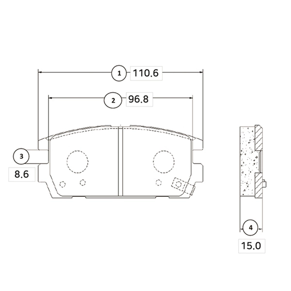 Kit de plaquettes de frein, frein à disque CTR GK0477