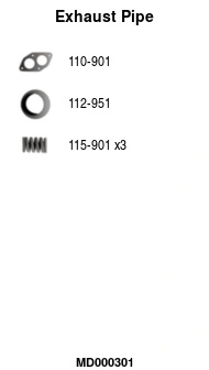 Tuyau d'échappement FA1 MD000301