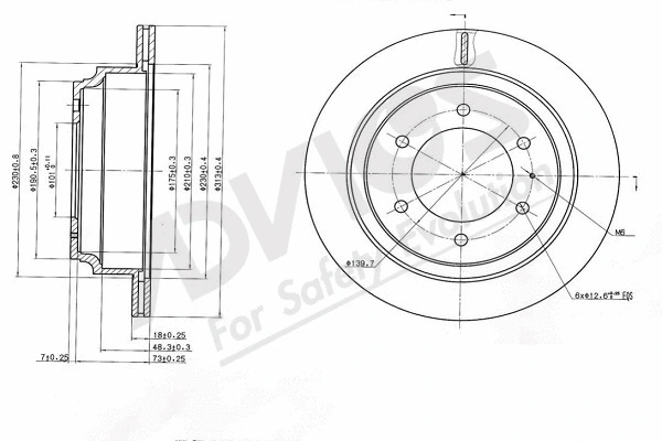 Disque de frein ADVICS-SEA J6R550