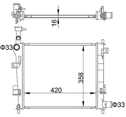 Radiateur, refroidissement du moteur HART 622 276