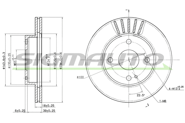 Disque de frein SIGMAUTO DBA497V