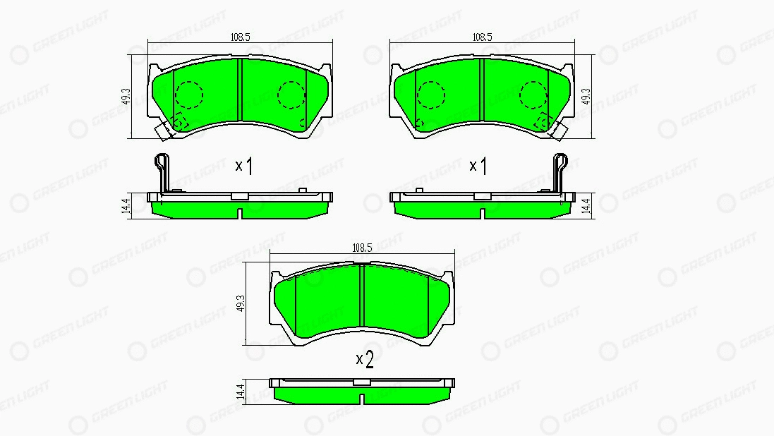 Kit de plaquettes de frein, frein à disque Automotive Adriado GLBP0341