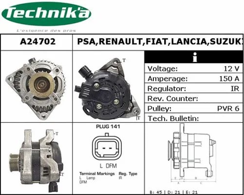 Alternateur Technika A24702
