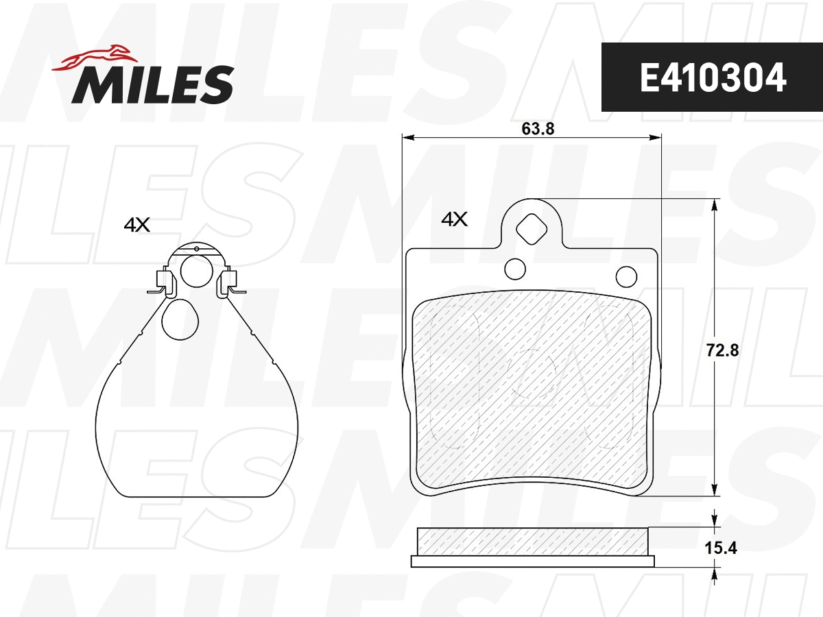 Kit de plaquettes de frein, frein à disque MILES E410304