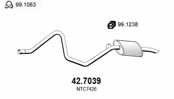 Silencieux arrière ASSO 42.7039