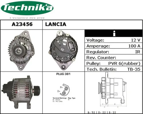 Alternateur Technika A23456