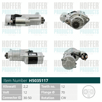 Démarreur HOFFER H5035117