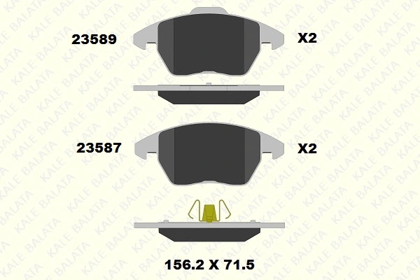 Kit de plaquettes de frein, frein à disque KALE 23587 203 15