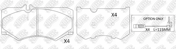 Kit de plaquettes de frein, frein à disque NiBK PN0254W