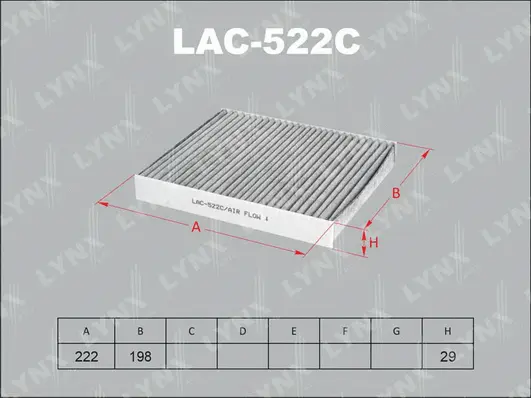 Filtre, air de l'habitacle LYNXAUTO LAC-522C
