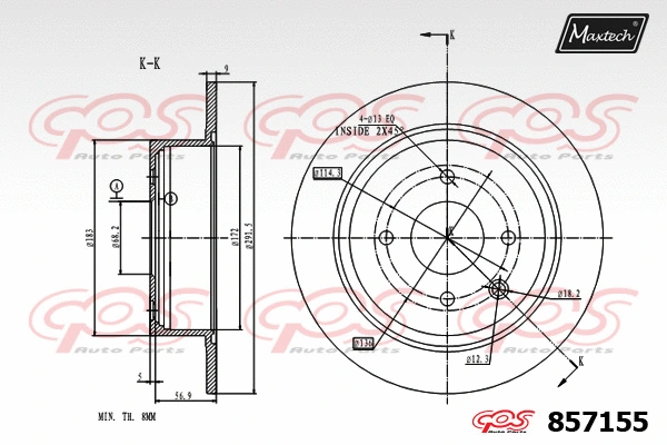Disque de frein MAXTECH 857155