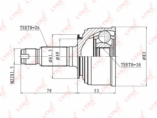 Jeu de joints, arbre de transmission LYNXAUTO CO-3400