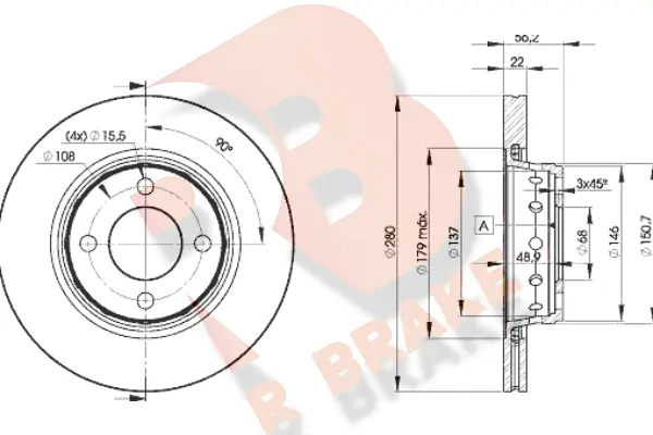 Disque de frein R BRAKE 78RBD28011