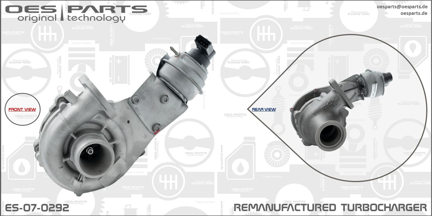 Turbocompresseur, suralimentation OES PARTS ES-07-0292