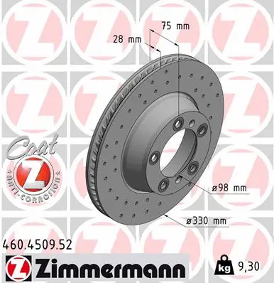 Disque de frein ZIMMERMANN 460.4509.52