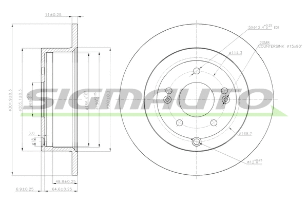 Disque de frein SIGMAUTO DBB671S