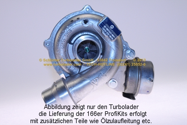 Turbocompresseur, suralimentation SCHLÜTTER TURBOLADER 166-09265