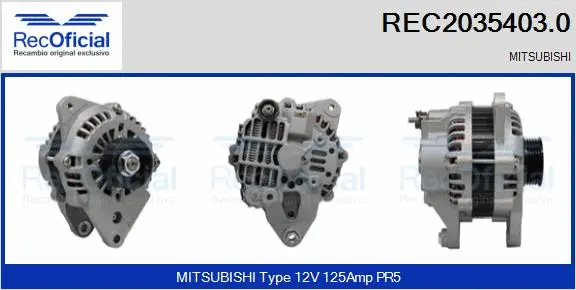 Alternateur RECOFICIAL REC2035403.0