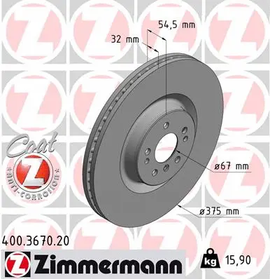 Disque de frein ZIMMERMANN 400.3670.20