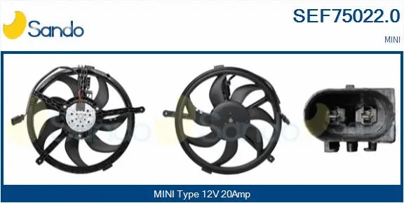 Moteur électrique, ventilateur pour radiateurs SANDO SEF75022.0