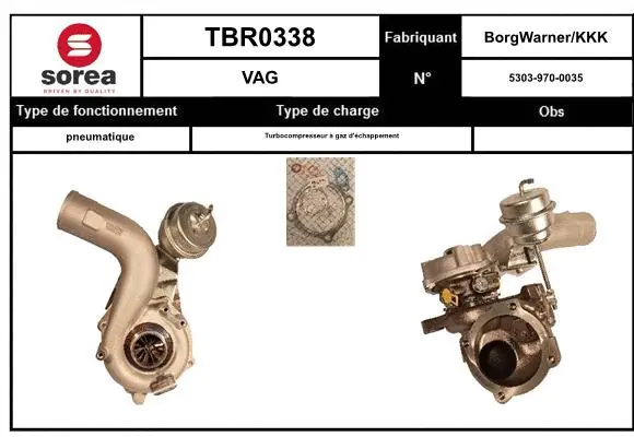 Turbocompresseur, suralimentation EAI TBR0338