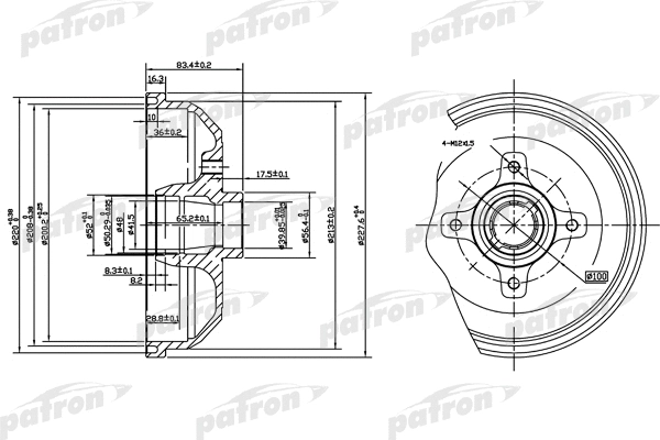 Tambour de frein PATRON PDR1115