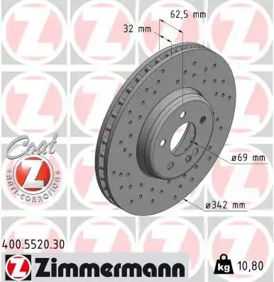 Disque de frein ZIMMERMANN 400.5520.30