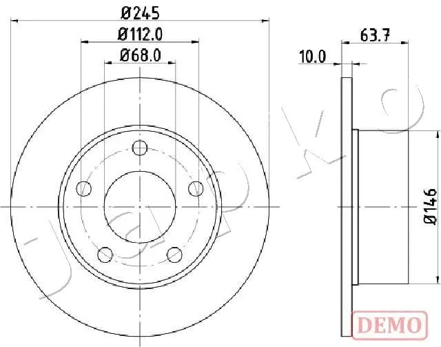Disque de frein JAPKO 610912C
