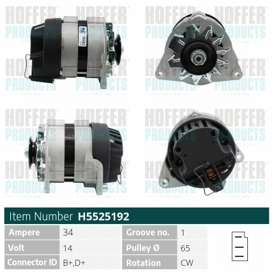 Alternateur HOFFER H5525192