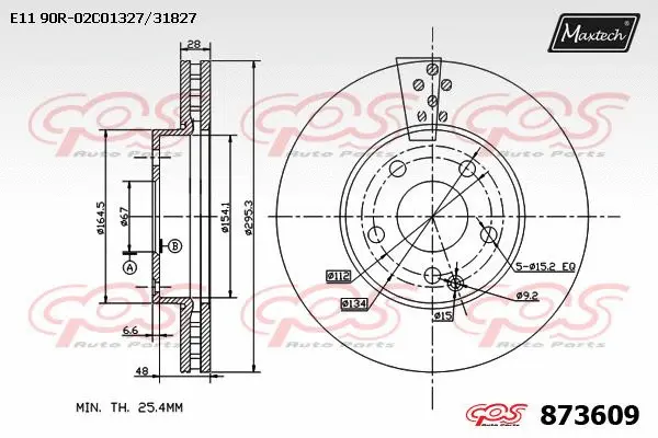 Disque de frein MAXTECH 873609