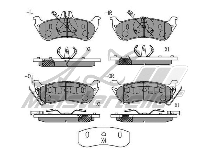Kit de plaquettes de frein, frein à disque A.Z. Meisterteile AZMT-44-022-1699