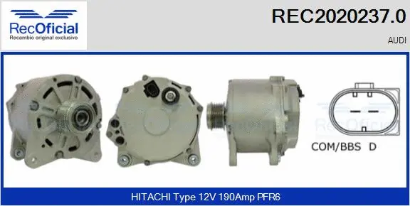 Alternateur RECOFICIAL REC2020237.0