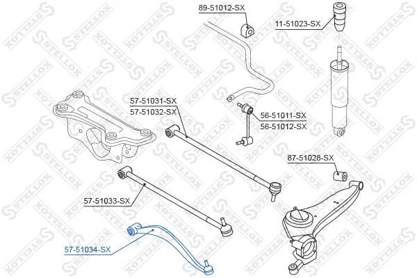 Bras de liaison, suspension de roue STELLOX 57-51034-SX