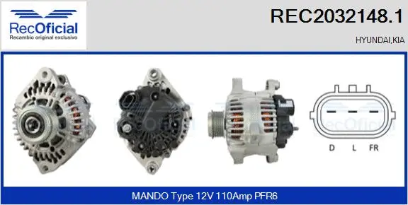 Alternateur RECOFICIAL REC2032148.1