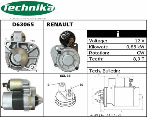 Démarreur Technika D63065