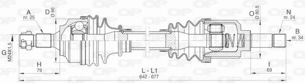 Arbre de transmission OPEN PARTS DRS6454.00