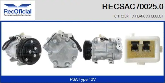 Compresseur, climatisation RECOFICIAL RECSAC70025.0