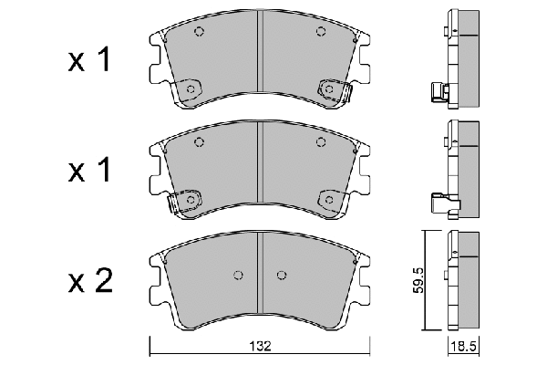 Kit de plaquettes de frein, frein à disque AISIN BPMZ-1001
