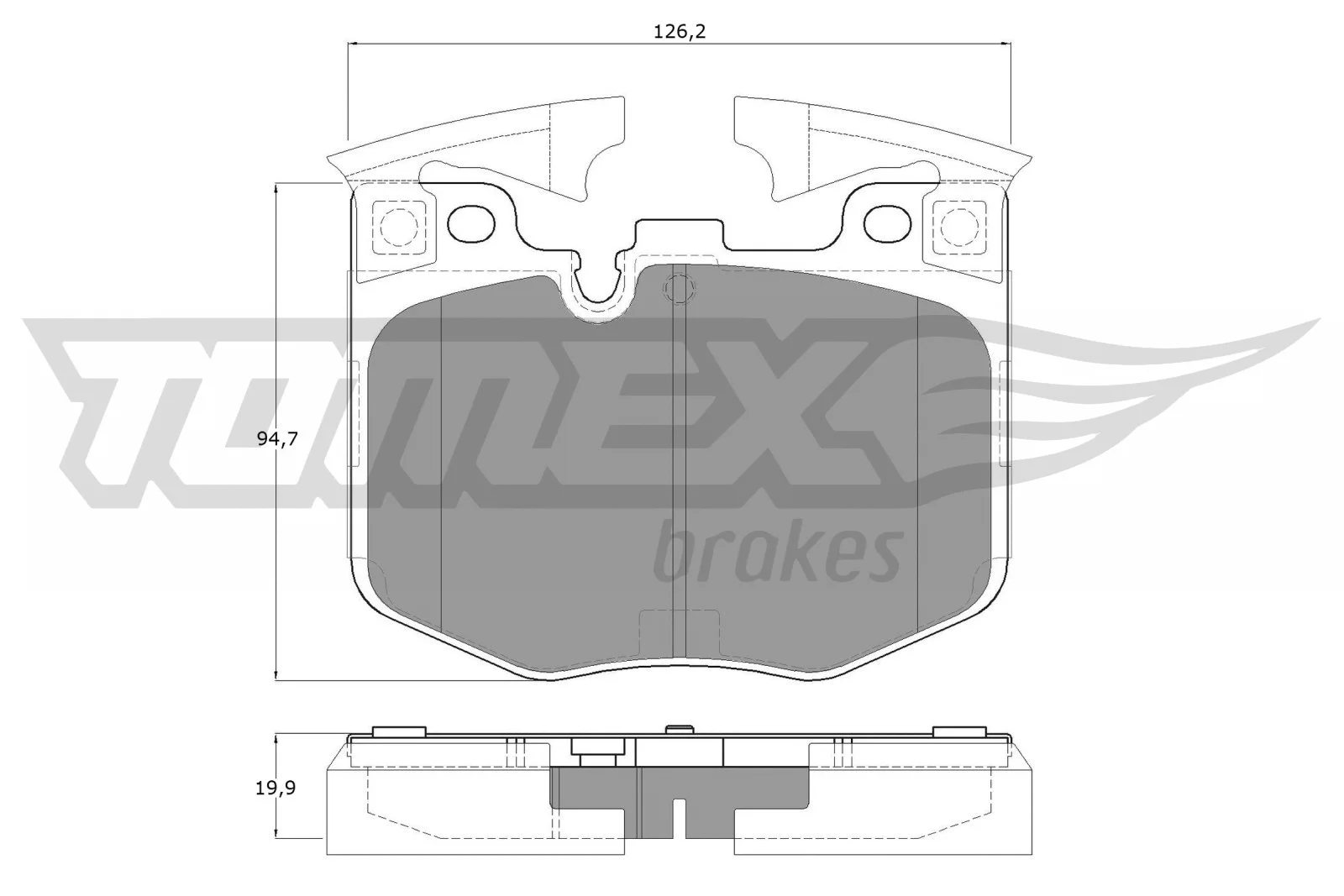 Kit de plaquettes de frein, frein à disque TOMEX Brakes TX 19-86