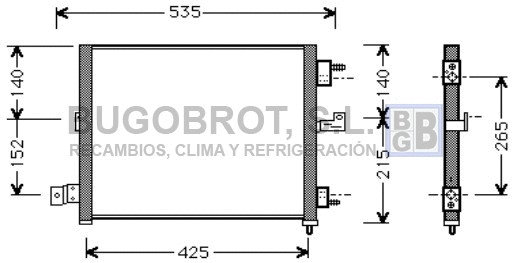 Condenseur, climatisation BUGOBROT 62-HY5062