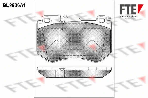 Kit de plaquettes de frein, frein à disque FTE 9011014